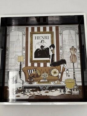 Henri Bendel Megan Hess Table Tray Cocktails Coffee Entertaining